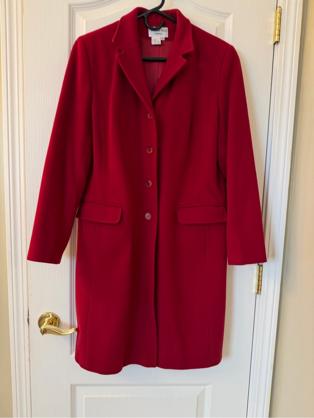 Charles Gray London Red Wool Cashmere Blend Long Coat Women’s M